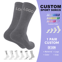 Chaussettes de sport sur mesure antidérapantes pour hommes, crew à la cheville, chaussettes antidérapantes pour le football avec logo