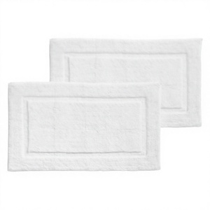 Alfombra de Baño de Algodón Tejido Grueso, Color Sólido, Rectangular, con Logotipo Personalizado Bordado, Antideslizante, de Secado Rápido, Blanca, para Hotel y SPA - Venta al Por Mayor - Product Image 2