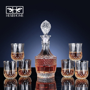 Juego de Decantador de <span class=keywords><strong>Whisky</strong></span> de Cristal Hxglass con Botella de Vidrio, Elegante Copa de Vino Tallada, Juego de <span class=keywords><strong>Whisky</strong></span> y Brandy - Product Image 1