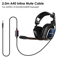 Câble de remplacement A40 pour casque Astro, câble audio avec fonction mute intégrée pour casque de jeu A10/A40/A40TR