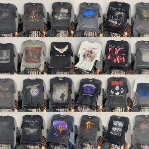 <span class=keywords><strong>Camiseta</strong></span> Vintage con Estampado de Banda de Rock, Estilo Oversize, Algodón Grueso, Streetwear Retro, Estampado Musical, Casual, Manga Corta - Product Image 4