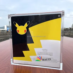 Pokemon Center Etb Box Acryl Case Protector Ray Yi Sterke Magneet 25-jarig Jubileum Met Ronde Hoeken