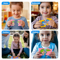 Jeu de cartes de puzzle Montessori 2 pièces, jouet éducatif précoce, jeu de correspondance des animaux, des fruits, des chiffres et des mots pour les tout-petits de 1 à 3 ans