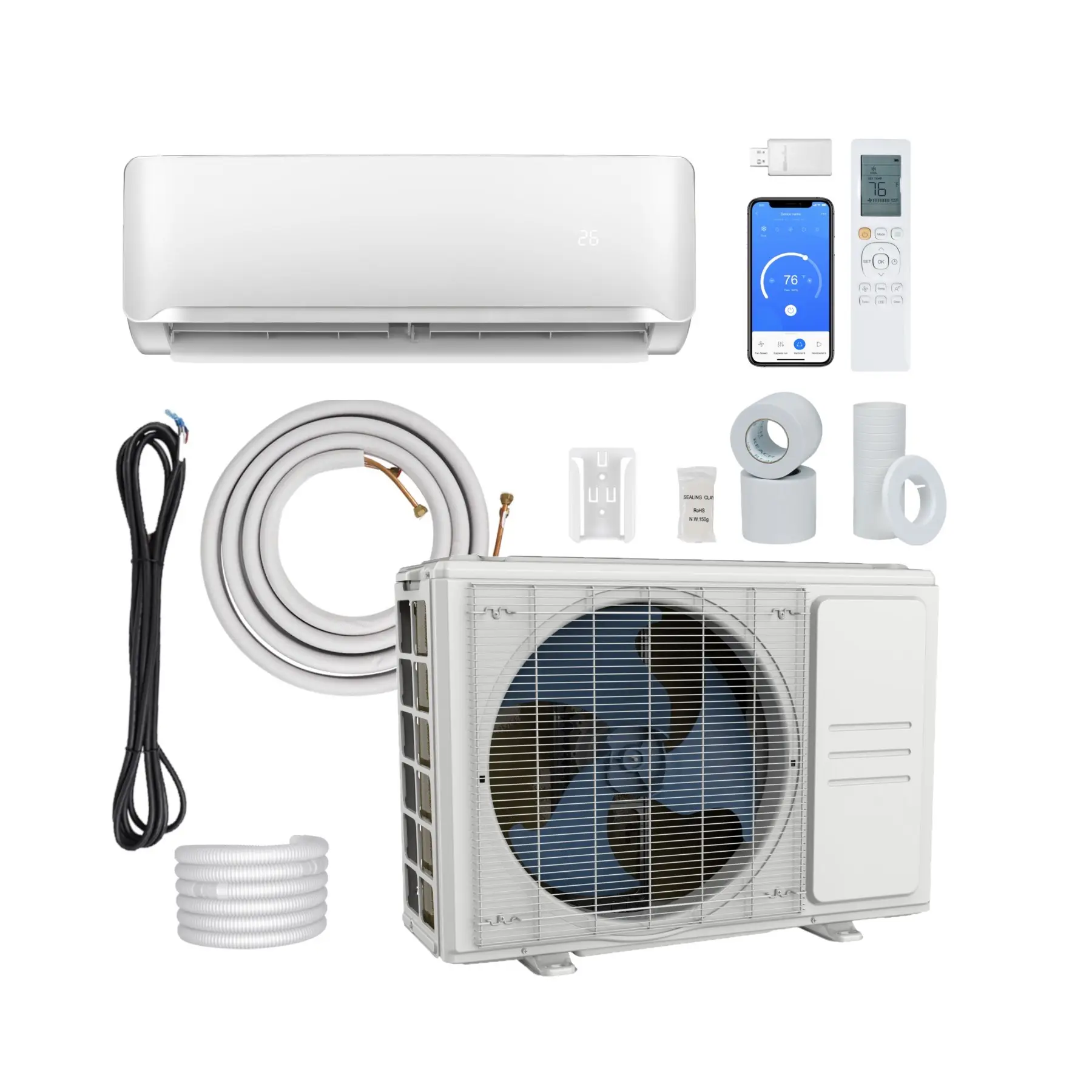 USA Market DC Inverter Heat Pump Aire Acondicionado Wall Mounted Ductless Mini Split Air Conditioner System With WIFI Control