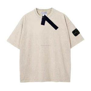 Camiseta Oversize de Verano 2026 para Hombre, Estilo Casual, 100% Algodón, Manga Corta, Lavado Vintage, Diseño Isleño - Product Image 1