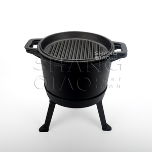 <span class=keywords><strong>Pot</strong></span> en fonte émaillée à trois pattes robuste avec couvercle pour <span class=keywords><strong>pot</strong></span> à pression en fonte pour ragoût extérieur - Product Image 3