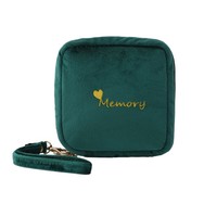 Mini femmes velours côtelé tissu cosmétique sac velours cosmétique sac maquillage pochette avec logo
