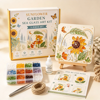 Kit d'art mosaïque en verre de mer pour fusée spatiale DIY en gros, ensemble de loisirs créatifs en carreaux de verre avec chevalet, fournitures de jouets éducatifs