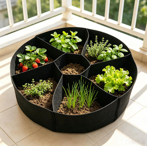 Sac de culture multi-compartiments respirant et épaissi en non-tissé pour légumes et fleurs - Product Image 6
