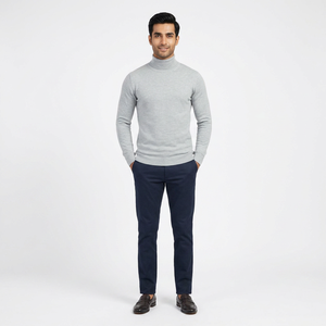 Meilleure offre sur pull en laine à col roulé de haute qualité pour hommes automne hiver pull en tricot personnalisé fabricant de chandails - Product Image 1
