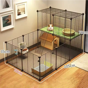 Lồng cho lợn guinea trên 2 tầng lồng tự tháo rời lồng nhỏ động vật/vật nuôi hàng rào trong nhà guinea lợn lồng làm tổ thỏ/mèo lồng - Product Image 2