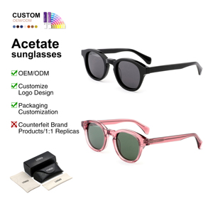 <span class=keywords><strong>Occhiali</strong></span> <span class=keywords><strong>da</strong></span> <span class=keywords><strong>Sole</strong></span> <span class=keywords><strong>Rotondi</strong></span> in Acetato Personalizzati con Logo, Lenti TAC UV400, Stile Vintage per Uomo e <span class=keywords><strong>Donna</strong></span> - Product Image 1