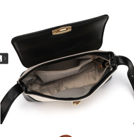 Bolso Bandolera de Moda 2026, Estilo Francés, con Parches, Elegante, de Cuero PU, con una Sola Correa, Portátil, de Poliéster