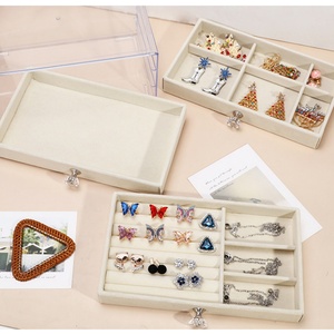 Customized Service Rectangular Three-layer Velvet Casual Jewelry Storage <b>Box</b> <b>Earring</b> Stud Organizer Dustproof Jewelry <b>Box</b> - Product Image 5