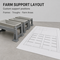 Support de mangeoire à bétail en PRV pour les installations agricoles, les bâtiments de ferme et les zones d'équipements utilitaires