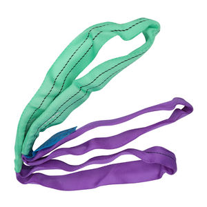 Eslinga de poliéster de alta tenacidad de 1-12 toneladas, eslinga de elevación dúplex de doble capa con eslinga plana y ojos reforzados - Product Image 5