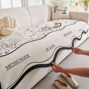 French Light Luxury <strong>Sofa</strong> Cushion All-Season Chaise Lounge <strong>Mat</strong> Summer Slipcover Anti-Slip Minimalist <strong>Sofa</strong> Throw - Product Image 3