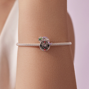 Colgante con diseño del Gato de Cheshire, chapado en plata, con incrustaciones de amatista, para regalo unisex - Product Image 5