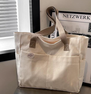 Large pockets, multiple pockets, <b>canvas</b> bags, hand-held bags, suitable for travel and outings - Product Image 5