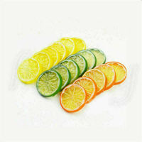 1Pcs Kunstmatige Plastic Plakjes Citroen Levensechte Nep Fruit Wobble Decoratieve Props