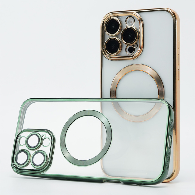 JOYPORODO T001 Electroplated Phone case for iPhone 7~17 Pro TPU with Magnetic CD Pattern Electroplated Transparent Phone Case