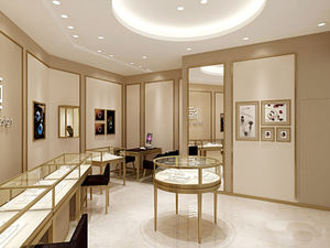 Vitrine de présentation de bijoux en acier inoxydable MASTER, étanche et anti-poussière, avec <span class=keywords><strong>comptoir</strong></span> en verre trempé circulaire pour usage commercial - Product Image 5