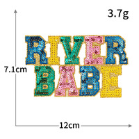 Nouvelle broderie thermocollante avec logo 'Faith Babe' en paillettes dorées et patch à sequins pour vêtements, sacs et chapeaux