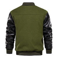 Blouson universitaire pour homme, style baseball, avec manches en cuir et corps en laine, style Letterman, pour l'hiver, streetwear, manteau de mode