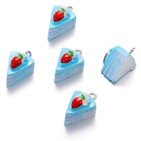 Dessin animé 3D Mini fraise gâteau résine pendentif breloque pour artisanat fabrication de bijoux collier à faire soi-même Bracelet boucle d'oreille accessoires W438