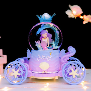 Mayorista Nueva Sirena Princesa <span class=keywords><strong>Castillo</strong></span> Bola <span class=keywords><strong>de</strong></span> Cristal Caja <span class=keywords><strong>de</strong></span> Música Carrusel Juguetes Creativos para Niñas Regalo <span class=keywords><strong>de</strong></span> Cumpleaños - Product Image 3