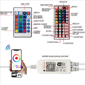 Desain kustom kualitas tinggi dengan Remote Control 44 kunci lampu garis putih hangat <span class=keywords><strong>Led</strong></span> fleksibel pintar - Product Image 5