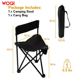 เก้าอี้พับแคมป์ปิ้ง Woqi ขนาด 25 นิ้ว ทำจากอลูมิเนียม น้ำหนักเบา สำหรับใช้งานกลางแจ้งในสวน พร้อมกระเป๋าหิ้ว เก้าอี้พกพา - Product Image 1