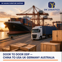DK SAILING Transitaire de meubles, fret maritime LCL express, DDP porte-à-porte, Chine vers les États-Unis, le Royaume-Uni, l'Allemagne, l'Australie