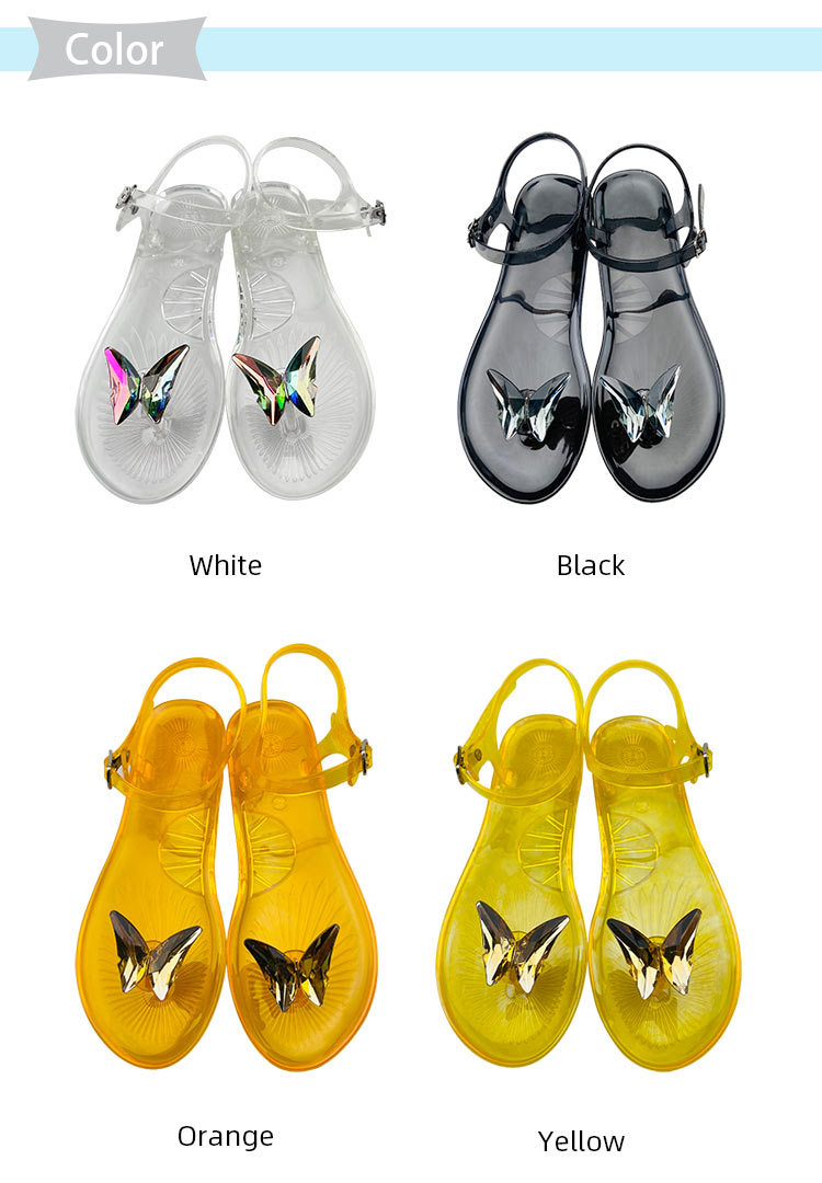 Fashion Transparent Waterproof PVC Jelly Sandals Candy-Colored Leisure Beach Sandals Women