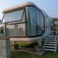 Maison mobile de luxe Capsule spatiale Suite de luxe Mur de verre Petite maison Belle chambre Usine de Chine Maison intelligente Chambre de vacances Scénique