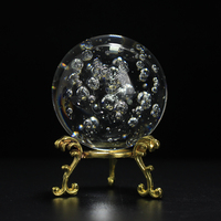 50mm 60mm 80mm clair cristal naturel bulle sphère Feng Shui Style traditionnel Laser verre Air bulle boule pour la décoration