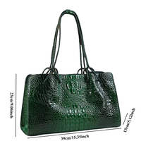 Sac fourre-tout de luxe exquis à motif alligator, grande capacité, style vintage, sac à main sophistiqué pour femme, porté épaule ou sous le bras