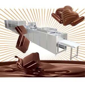 Máquina automática de formación de chocolate con caramelo, crema, barra de chocolate, máquina de fábrica, copos de chocolate, precio de equipo de formación de chocolate