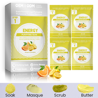 Kit de pédicure de luxe 4 étapes pour spa des pieds, détoxifiant à l'orange et à la citronnelle, pour salon de manucure et pédicure