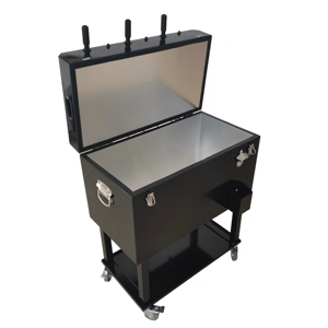 Carrito Enfriador de Bebidas Metálico Enrollable de 49L/65L, Práctico para Fútbol de Mesa, Mantiene las Bebidas Frías, con Ruedas para Barbacoa - Product Image 4
