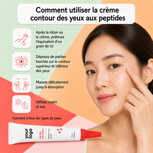 Crema de Ojos con Colágeno y Péptidos ODM Premium Antienvejecimiento, Iluminadora, para Líneas Finas, Hidratante, para Piel Seca y Sensible - Product Image 6