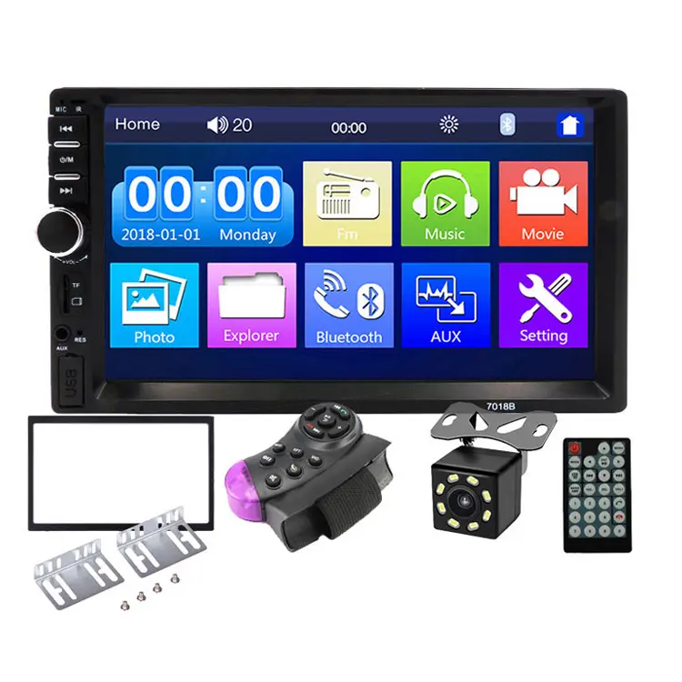 Dubbel Din Hd Fm Bt Aux Usb Handsfree Bellen Met Omgekeerde Afbeelding 7 Inch Universele Auto Auto Radio Mp5 Speler