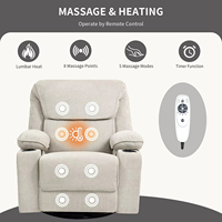 Canapé inclinable électrique intelligent moderne pour salon, avec fonction pivotante, balancelle, fauteuil releveur, massage, chaleur et télécommande