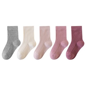 Autunno nuovo modello di ananas ragazze calze ad alta elasticità tinta unita per bambini a maglia equipaggio alto all'ingrosso - Product Image 5