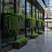 Jardinière murale en aluminium avec revêtement en poudre personnalisé, avec support, résistante à la rouille et aux intempéries, pour façade de bâtiment