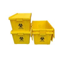 JOIN Blue 60L Bac de rangement en plastique avec couvercle intégré, empilable et emboîtable, bac de déménagement en PP