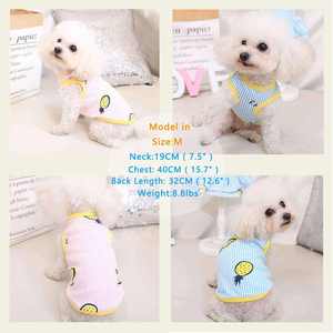 Vestido plisado Ropa para cachorros Camisa para perros Falda Camisetas estampadas a rayas Chaleco de algodón Camisas de verano para ropa para perros China - Product Image 3