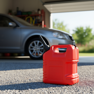 Contenedor de Combustible Portátil Rojo de 2.5 Galones para Autos con Boquilla y Escala Visible - Product Image 2