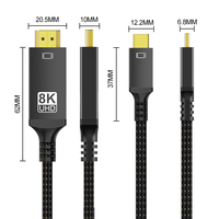 Nuevo producto A378 8K USB tipo C macho a HDMI macho Adaptador convertidor Cable 32,4 Gbps aleación de aluminio 8K Cable USB para Audio Video