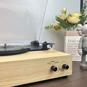Tocadiscos de Madera Personalizado con Altavoces Externos, Reproductor de Vinilo de 3 Velocidades, Múltiples Modos de Entrada, Sistema de Audio Retro - Product Image 3